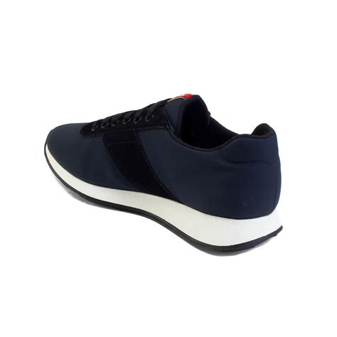 prada men's suede nylon low-top sneaker shoes blue|prada sneakers.